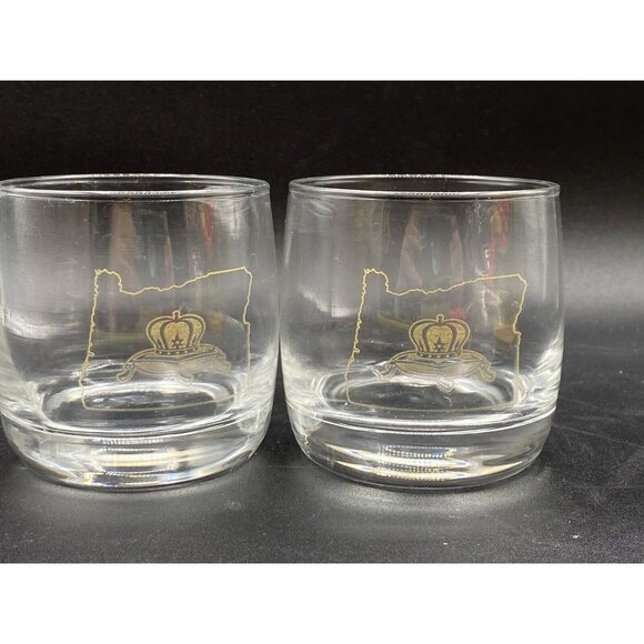 Crown Royal Other - Crown Royal Oregon State Crown Pillow Gold Etched Rocks Glass LOT 2